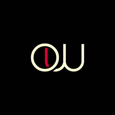 o ve w harfleri logo tasarımı kartvizit, vektör çizim için