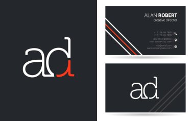 bir ve illüstrasyon vektör d harfleri logo tasarım ve kartvizit şablonu