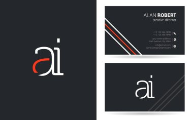 bir ve logo tasarımı ve kartvizit şablonu, vektör çizim harfleri