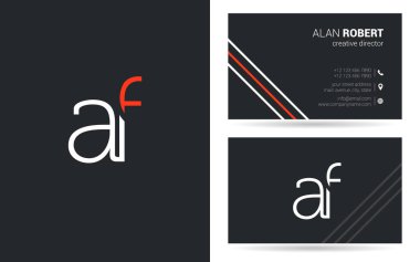 bir ve illüstrasyon vektör f harf logo tasarım ve kartvizit şablonu