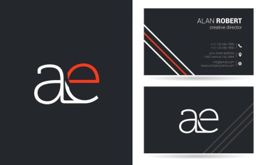 bir ve illüstrasyon vektör e mektup logo tasarım ve kartvizit şablonu