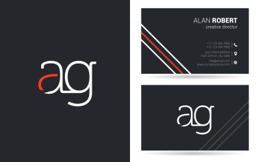 bir ve illüstrasyon vektör g harfleri logo tasarım ve kartvizit şablonu