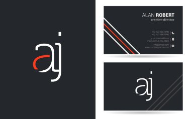 bir ve illüstrasyon vektör j harfleri logo tasarım ve kartvizit şablonu