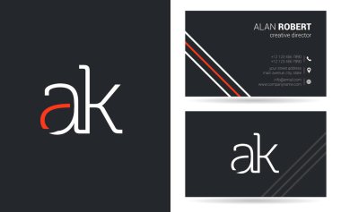 bir ve illüstrasyon vektör k harf logo tasarım ve kartvizit şablonu