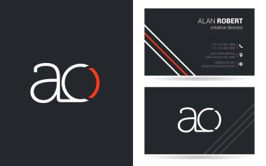 bir ve illüstrasyon vektör o harf logo tasarım ve kartvizit şablonu