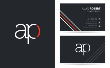 bir ve illüstrasyon vektör p harfleri logo tasarım ve kartvizit şablonu