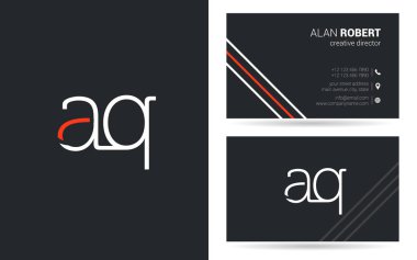 bir ve illüstrasyon vektör q harf logo tasarım ve kartvizit şablonu