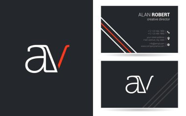 bir ve illüstrasyon vektör v harf logo tasarım ve kartvizit şablonu