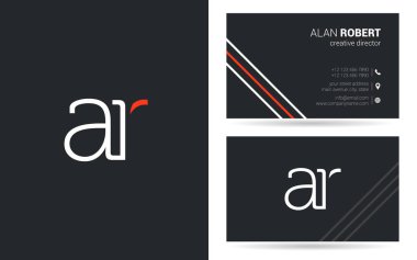 logo tasarımı ve kartvizit şablonu, vektör çizim a ve r harfleri