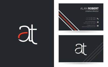 bir ve illüstrasyon vektör t harf logo tasarım ve kartvizit şablonu