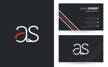 bir ve illüstrasyon vektör s harf logo tasarım ve kartvizit şablonu