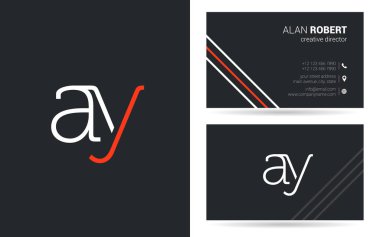 bir ve illüstrasyon vektör y harfleri logo tasarım ve kartvizit şablonu