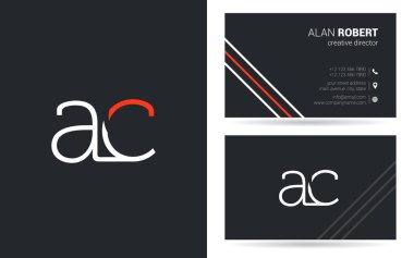 bir ve illüstrasyon vektör c harfleri logo tasarım ve kartvizit şablonu