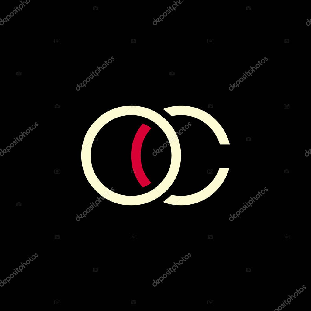 O and c letters logo design for business card, vector illustration