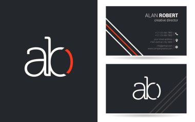 bir ve illüstrasyon vektör b harf logo tasarım ve kartvizit şablonu