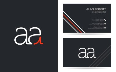 bir ve bir harf logo tasarım ve kartvizit şablonu, vektör çizim