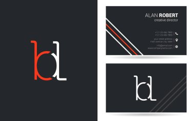 b ve l harfleri logo tasarım ve kartvizit şablonu, vektör çizim