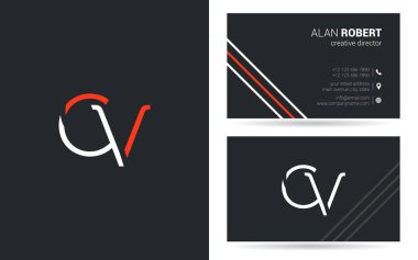 Kartvizit için C ve V harf logo tasarım 