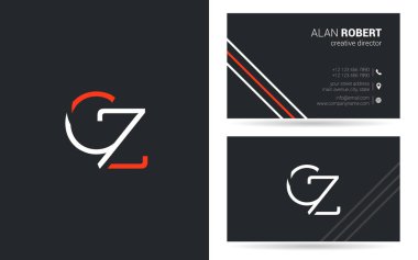 Kartvizit için C ve Z harfleri logo tasarım
