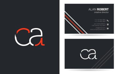 C ve A harfleri logo tasarım kartvizit için