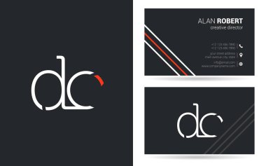 D ve C için kartvizit tasarım logo harfleri 