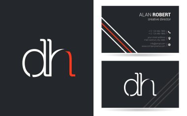 D ve H harfleri logo tasarımı kartvizit için 