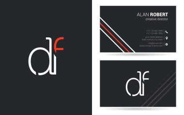 D ve F harfleri logo tasarımı kartvizit için 