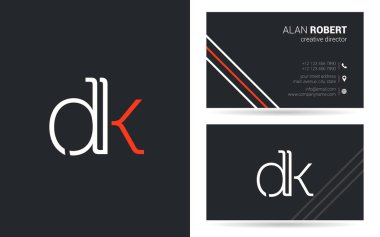 D ve K harf logo tasarımı kartvizit için 