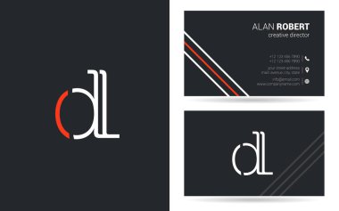 D ve L harfleri logo tasarımı kartvizit için 