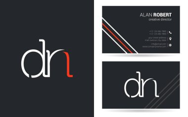 D ve N harfleri logo tasarımı kartvizit için 