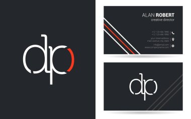 D ve P harfleri logo tasarımı kartvizit için 