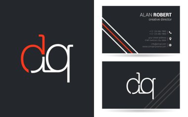 D ve Q harf logo tasarımı kartvizit için 