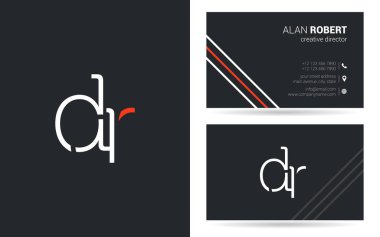D ve R harfleri logo tasarımı kartvizit için 