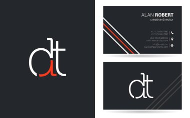 D ve T harf logo tasarımı kartvizit için 
