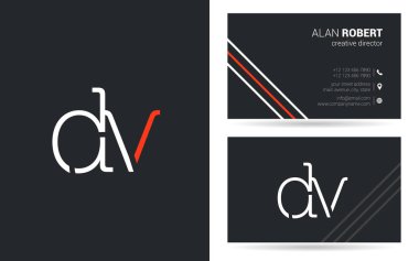 D ve V harf logo tasarımı kartvizit için 