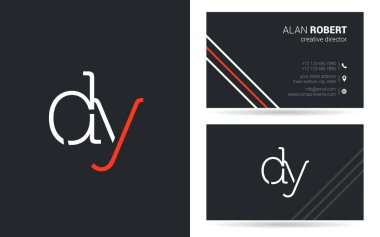 D ve Y harfleri logo tasarımı kartvizit için 