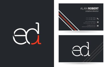 Kartvizit için E ve D harfleri logo tasarım 