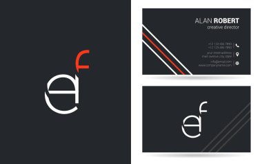 E ve F harfleri logo tasarımı kartvizit için 
