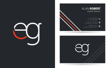 E ve G harfleri logo tasarım kartvizit için 