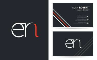 Kartvizit için E ve N harfleri logo tasarım 