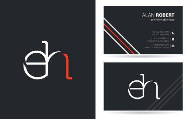 Kartvizit için E ve H harfleri logo tasarım 