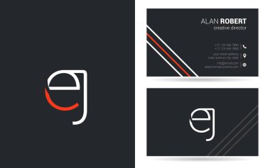 Kartvizit için E ve J harfleri logo tasarım 