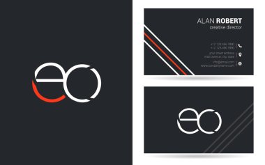 Kartvizit için E ve O harf logo tasarım 