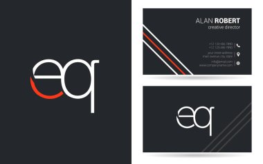 Kartvizit için E ve Q harf logo tasarım 