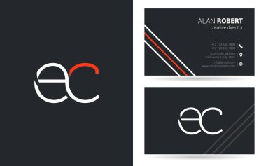 E ve C harfleri logo tasarım kartvizit için 