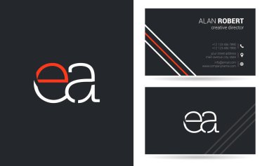 Kartvizit için E ve A harfleri logo tasarım 