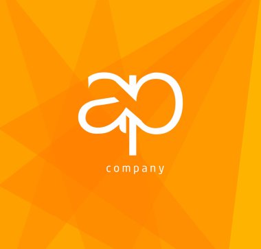 bir ve p harfleri kartvizit, vektör çizim için logo tasarımı