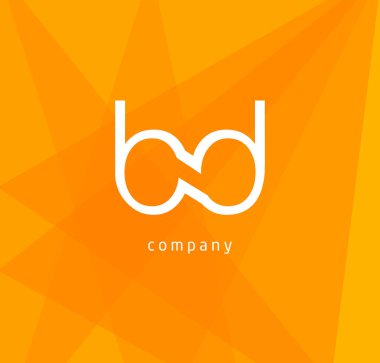 b ve d harfleri logo tasarımı kartvizit, vektör çizim için