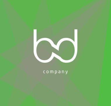 b ve d harfleri logo tasarımı kartvizit, vektör çizim için