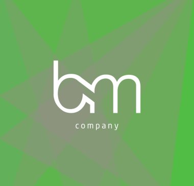Kartvizit, vektör çizim için b ve m harf logo tasarım